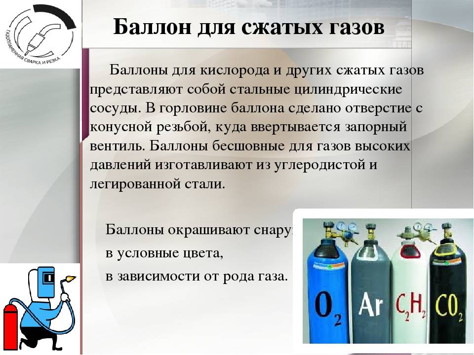 Сжатые газы на автомобиле находятся в стальных баллонах под давлением