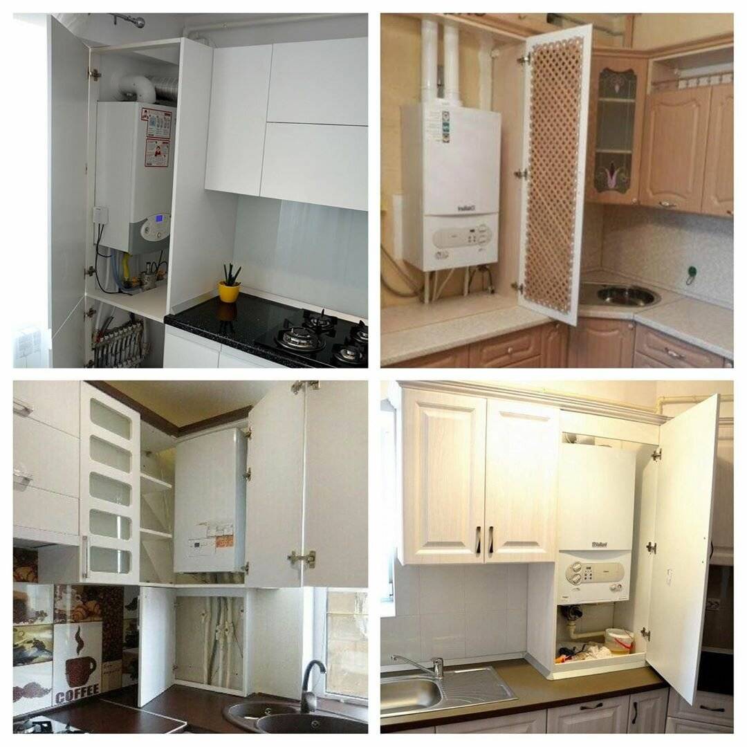 Можно ли спрятать газовый котел на кухне: фото идеи