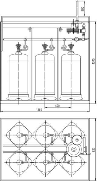 Чертеж шкафа для газовых баллонов