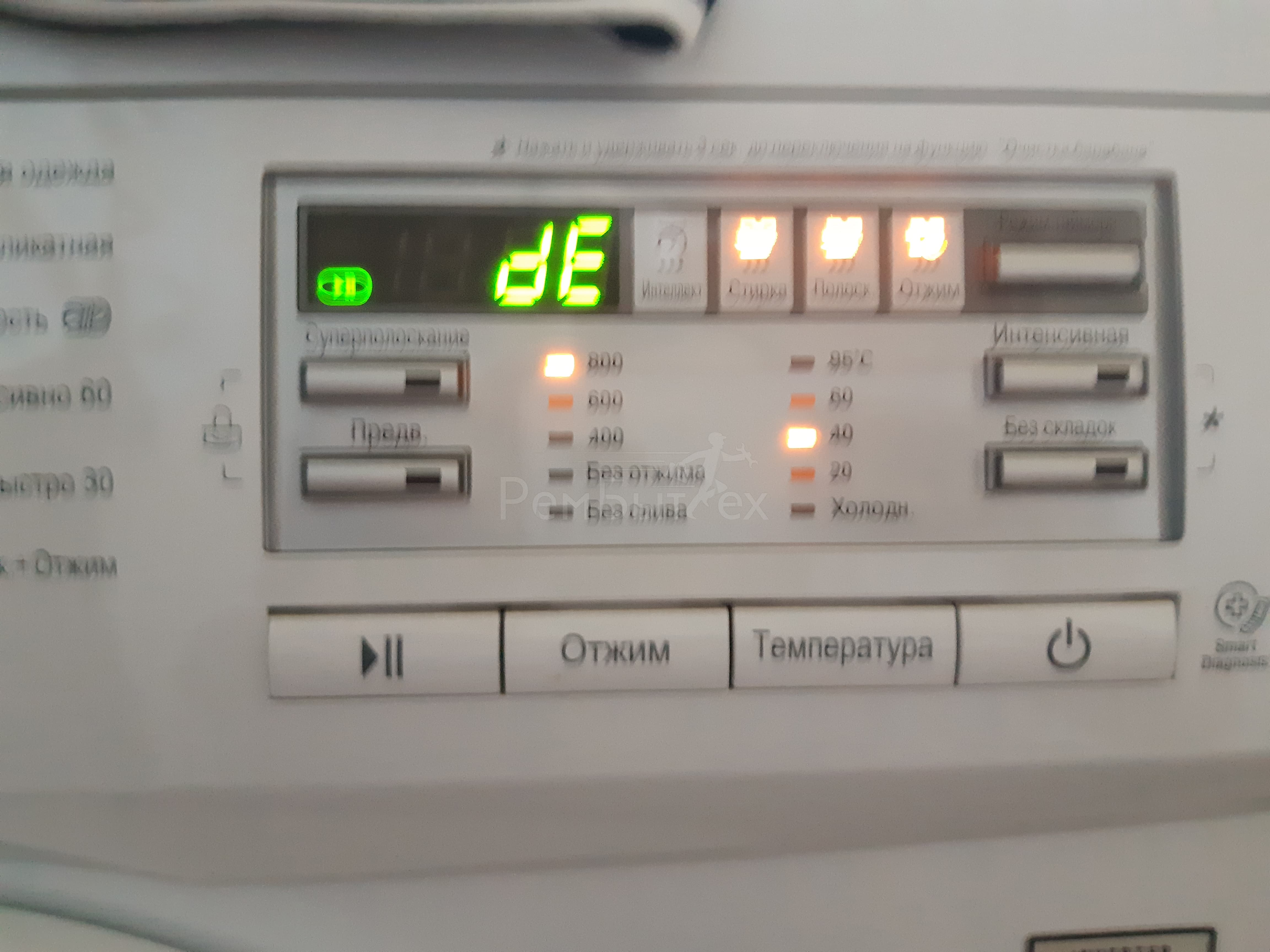 Ошибка oe в стиральной машине lg