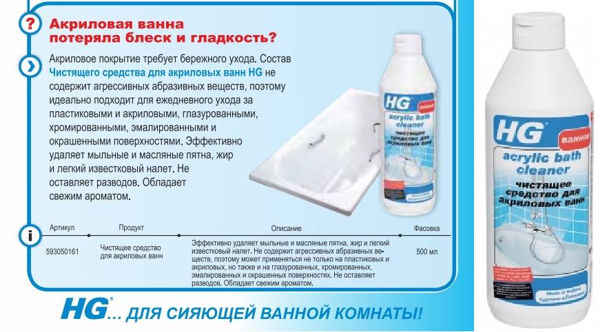 Чем можно мыть акриловую ванну в домашних условиях?