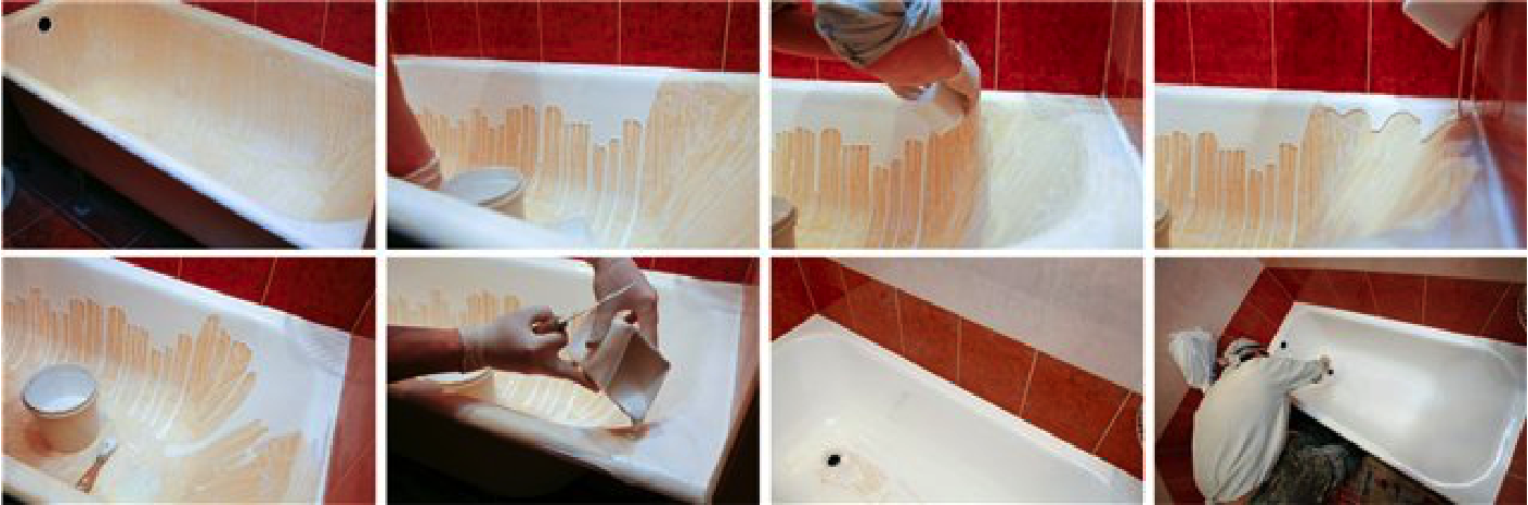 Реставрация ванн жидким акрилом (73 фото): восстановление и ремонт наливной ванны с помощью специального покрытия, как правильно покрыть