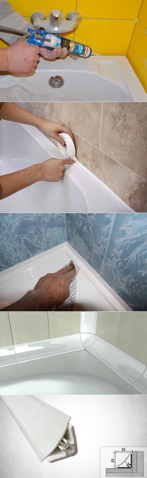 Как сделать между ванной и стеной. Галтель для ванны заделать щель 80 мм. Стык ванны и стены. Стык ванной и плитки. Между ванной и стеной.