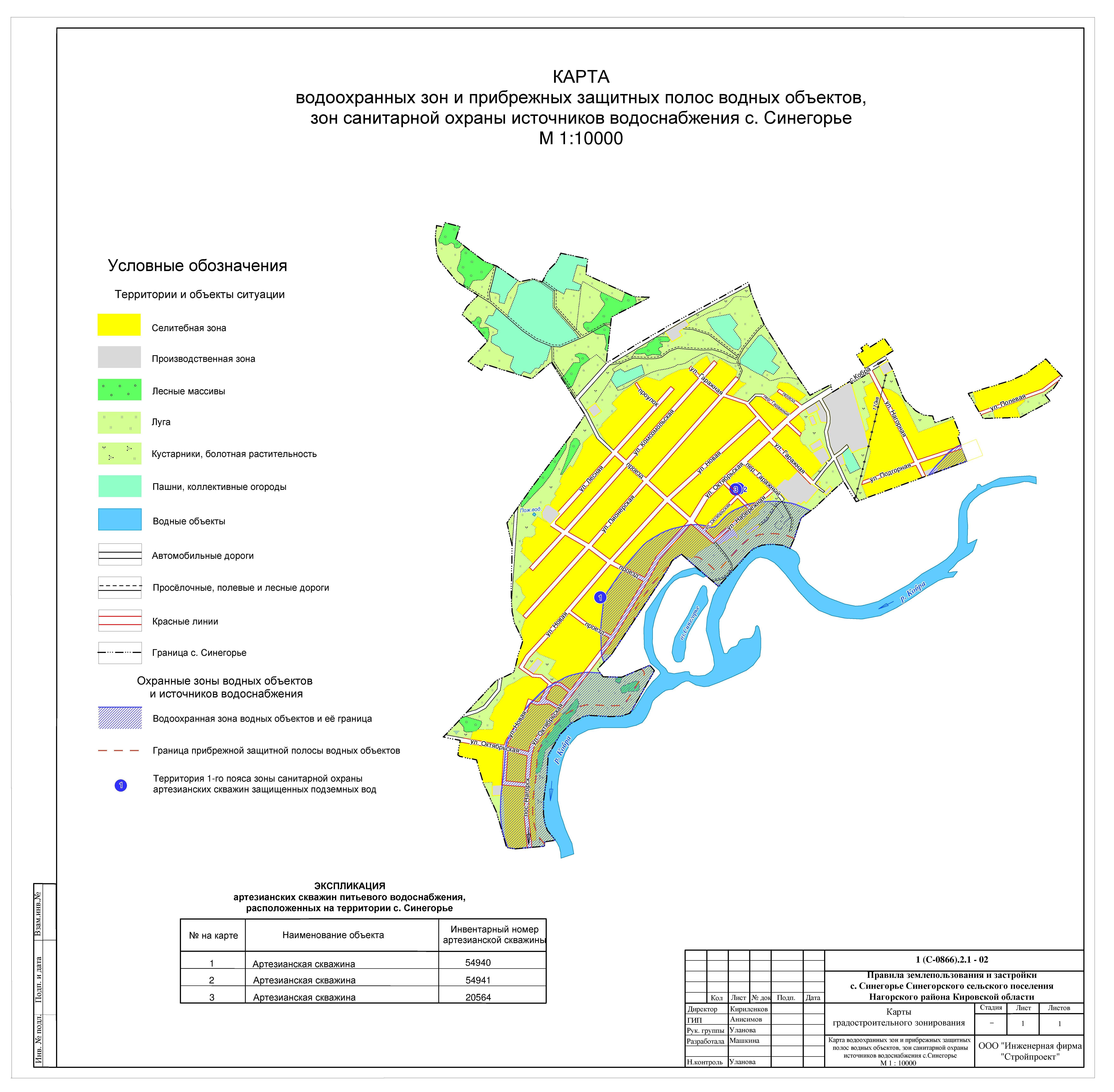 Карта 1 и 2 пояса зоны санитарной охраны источников водоснабжения