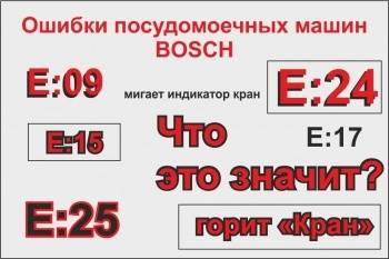 Коды ошибок посудомоечных машин bosch и способы устранения