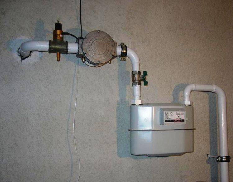 Установка газового счетчика