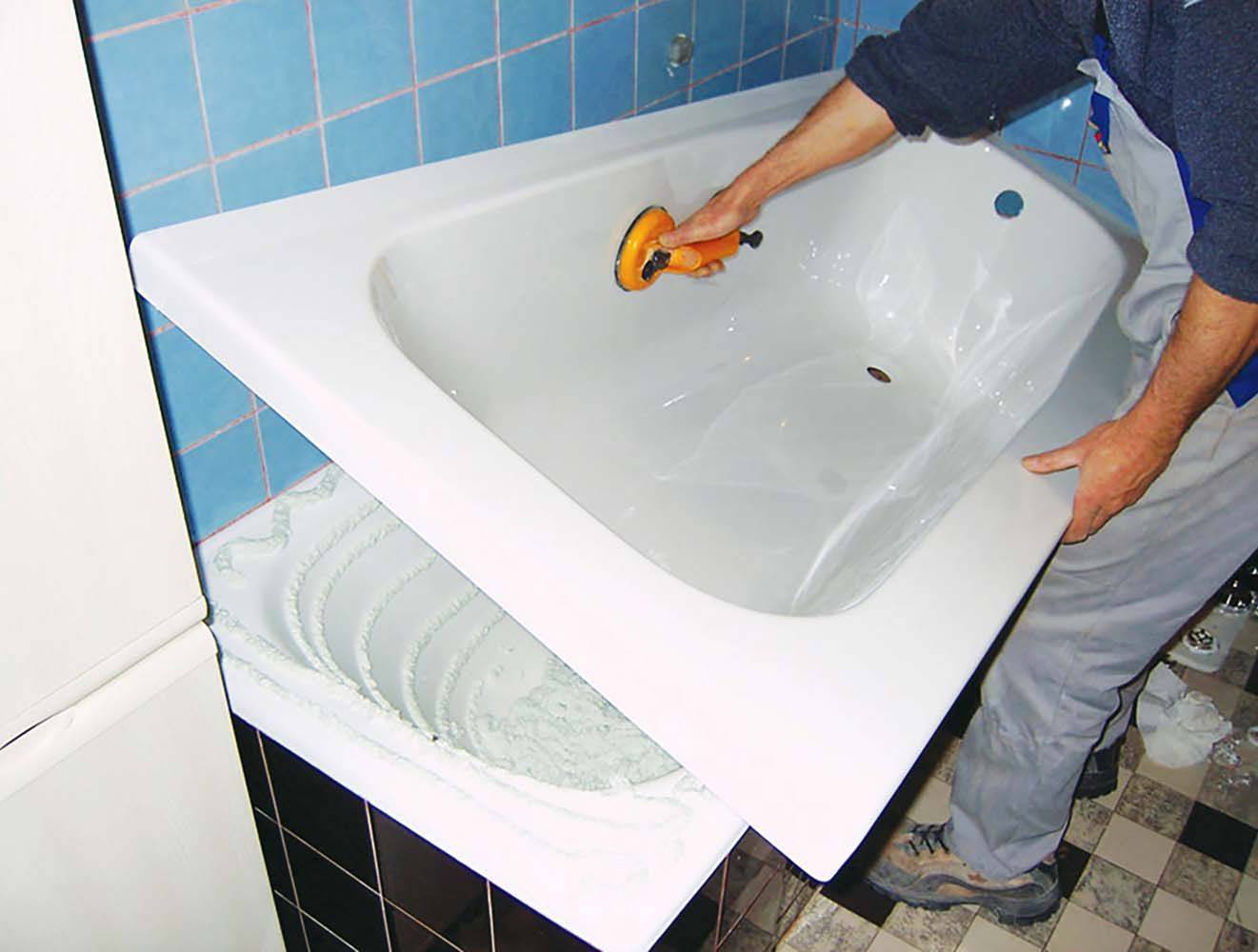 Установка акриловых вкладышей в ванну: как установить своими руками в чугунную ванную